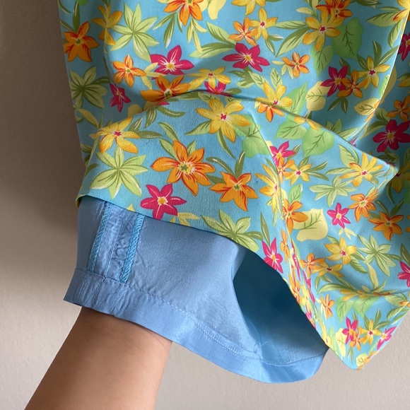 *FINAL SALE MAKE OFFER* 
VINTAGE 100% SILK MAGGY LONDON HAWAIIAN FLORAL DRESS - Picture 4 of 12